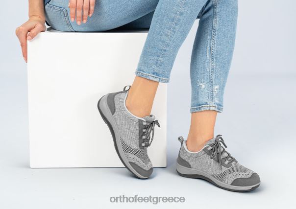 Orthofeet γυναίκες 84N2Z102 καθημερινά παπούτσια γκρί πλεκτό palma stretch