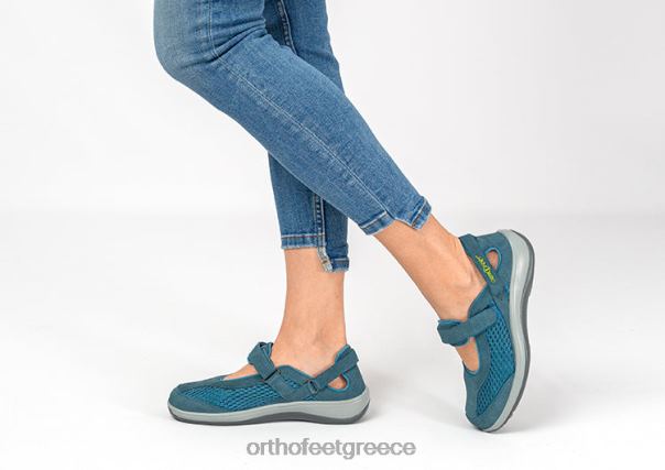 Orthofeet γυναίκες 84N2Z109 καθημερινά παπούτσια μπλε λουράκι φτέρνας sanibel