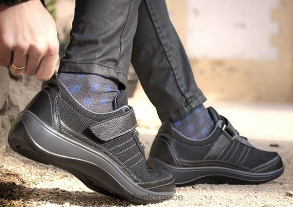 Orthofeet γυναίκες 84N2Z95 καθημερινά παπούτσια μαύρος αεράκι ελαστικό πλεκτό