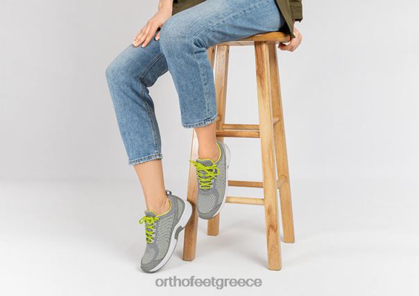 Orthofeet γυναίκες 84N2Z52 αθλητικά γκρί κοραλί ελαστικό πλεκτό