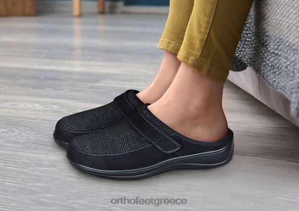 Orthofeet γυναίκες 84N2Z117 παντούφλες μαύρος πλεχτό λουίζ