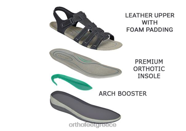 Orthofeet γυναίκες 84N2Z10 σανδάλια μαύρος αμάλφι