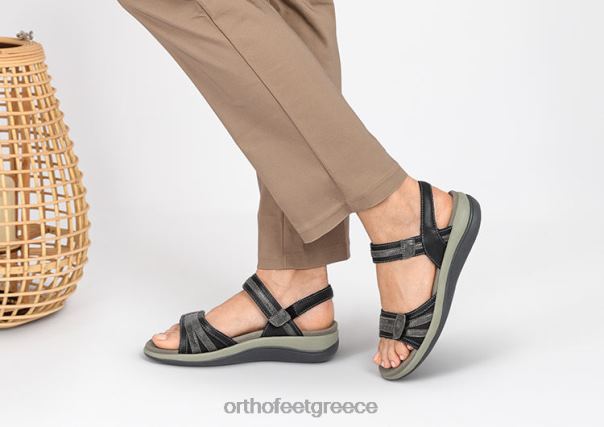Orthofeet γυναίκες 84N2Z12 σανδάλια μαύρος παλόμα