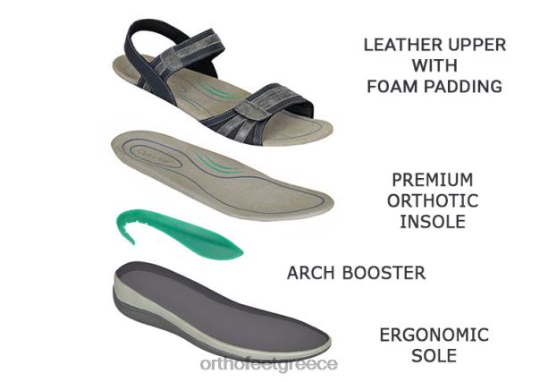 Orthofeet γυναίκες 84N2Z12 σανδάλια μαύρος παλόμα