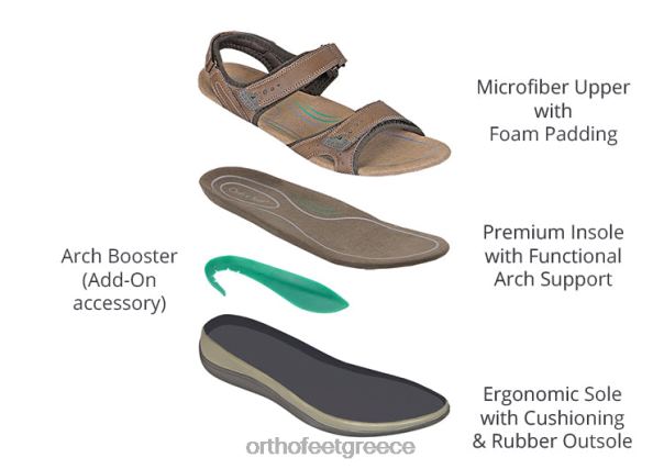 Orthofeet γυναίκες 84N2Z19 σανδάλια καφέ malibu αμφίδρομος ιμάντας