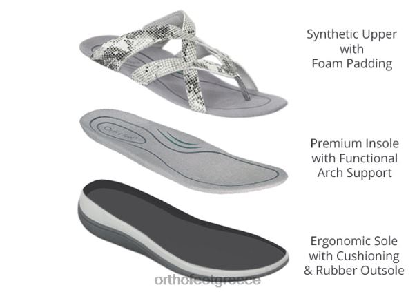 Orthofeet γυναίκες 84N2Z28 σανδάλια λευκό φίδι clio