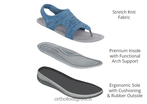 Orthofeet γυναίκες 84N2Z31 σανδάλια μπλε λύρα
