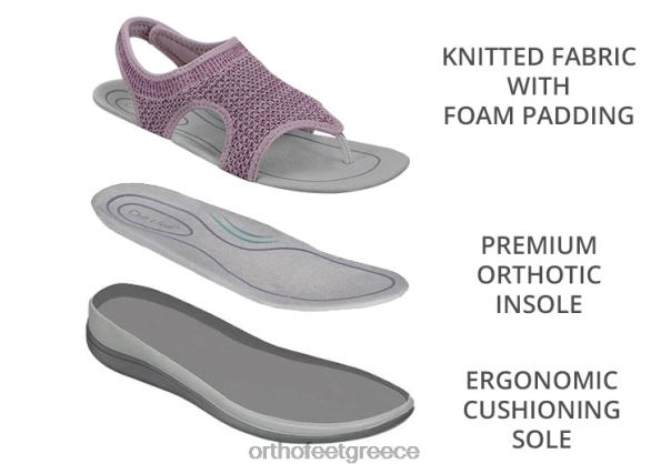 Orthofeet γυναίκες 84N2Z33 σανδάλια τριαντάφυλλο λύρα