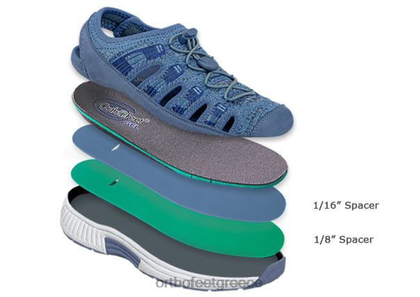 Orthofeet γυναίκες 84N2Z38 σανδάλια μπλε laguna stretch πλεκτό