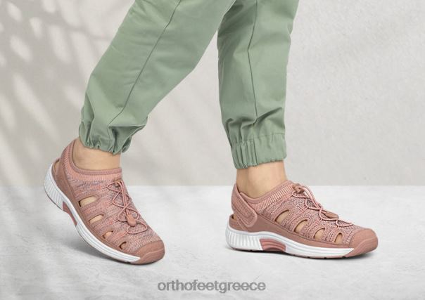 Orthofeet γυναίκες 84N2Z40 σανδάλια ροδάκινο laguna stretch πλεκτό
