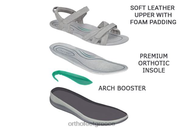 Orthofeet γυναίκες 84N2Z7 σανδάλια γκρί Ύδρα