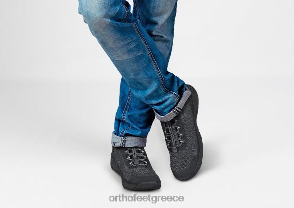 Orthofeet άνδρες 84N2Z129 αθλητικά μαύρος λάβα χωρίς γραβάτα