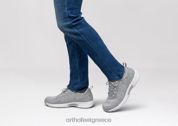 Orthofeet άνδρες 84N2Z131 αθλητικά γκρί πλεκτό τέντωμα λάβας