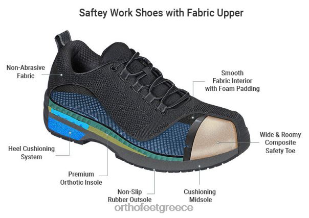 Orthofeet άνδρες 84N2Z162 αθλητικά μαύρος παπούτσια εργασίας από κοβάλτιο