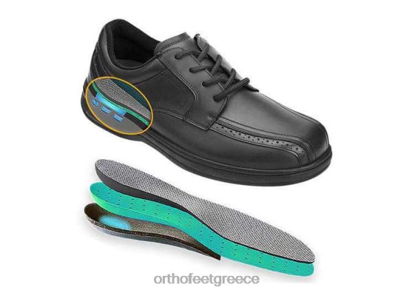 Orthofeet άνδρες 84N2Z170 φόρεμα παπούτσια μαύρος ευγενική