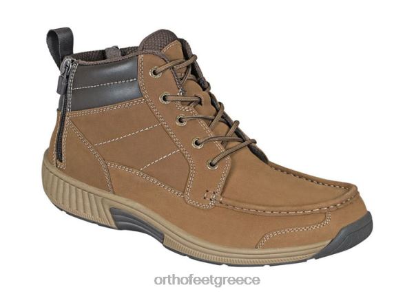 Orthofeet άνδρες 84N2Z156 μπότες καφέ φερμουάρ ranger