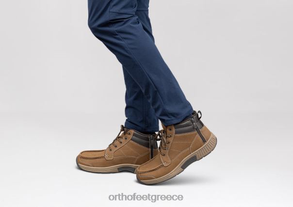 Orthofeet άνδρες 84N2Z156 μπότες καφέ φερμουάρ ranger