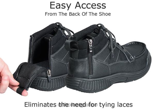 Orthofeet άνδρες 84N2Z156 μπότες καφέ φερμουάρ ranger