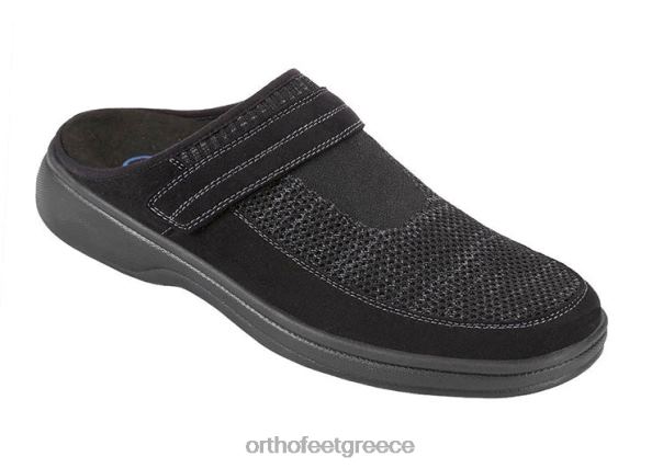 Orthofeet άνδρες 84N2Z177 παντούφλες μαύρος ελαστικό πλεκτό hudson