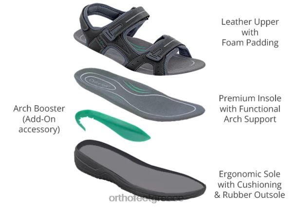 Orthofeet άνδρες 84N2Z120 σανδάλια μαύρος Δίδυμοι