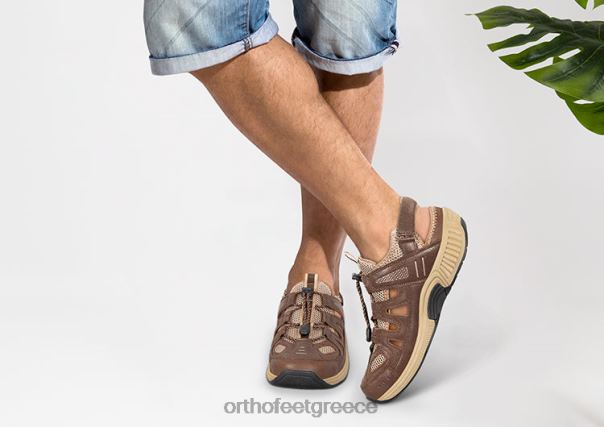 Orthofeet άνδρες 84N2Z124 σανδάλια καφέ αλπικό λουράκι φτέρνας